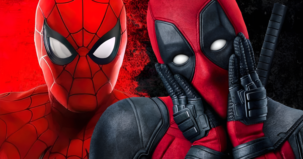 Deadpool MCU Origin, Powers & Phase 6 Future: The Ultimate TheMultiverseReel Fan Guide Fan Concept Art of Deadpool interacting with Tom Holland's Spider-Man in MCU