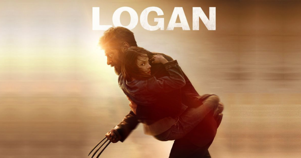Hugh Jackman as Logan in the 2017 movie Logan alongside X-23 Laura