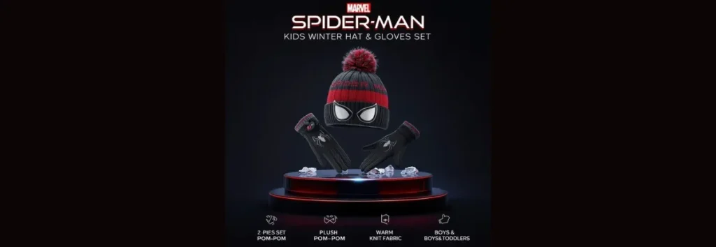 Marvel Spider-Man Kid's Winter Hat and Snow Gloves price